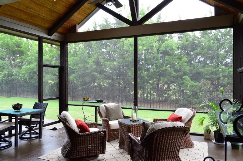 Screened porch interior